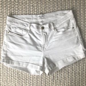 Frame Denim Le Cutoff White Denim Shorts, Size 28